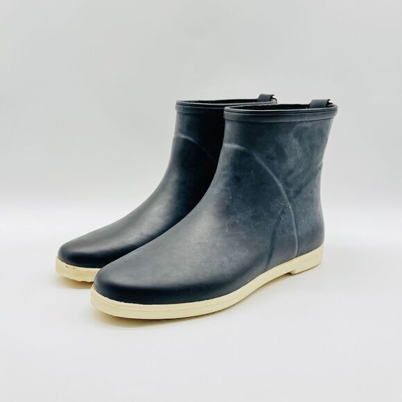 Alice + Whittles Boots Womens 7 Black Rubber Rain Boot Anthropologie Legacy Shoe - Picture 5 of 11